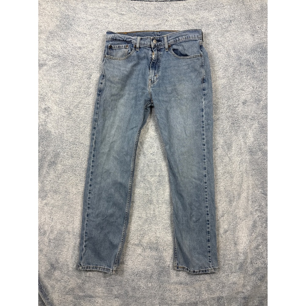 Levis Mens 32x30 Blue 505 Regular Fit Stretch Denim Jeans 00505-2959
